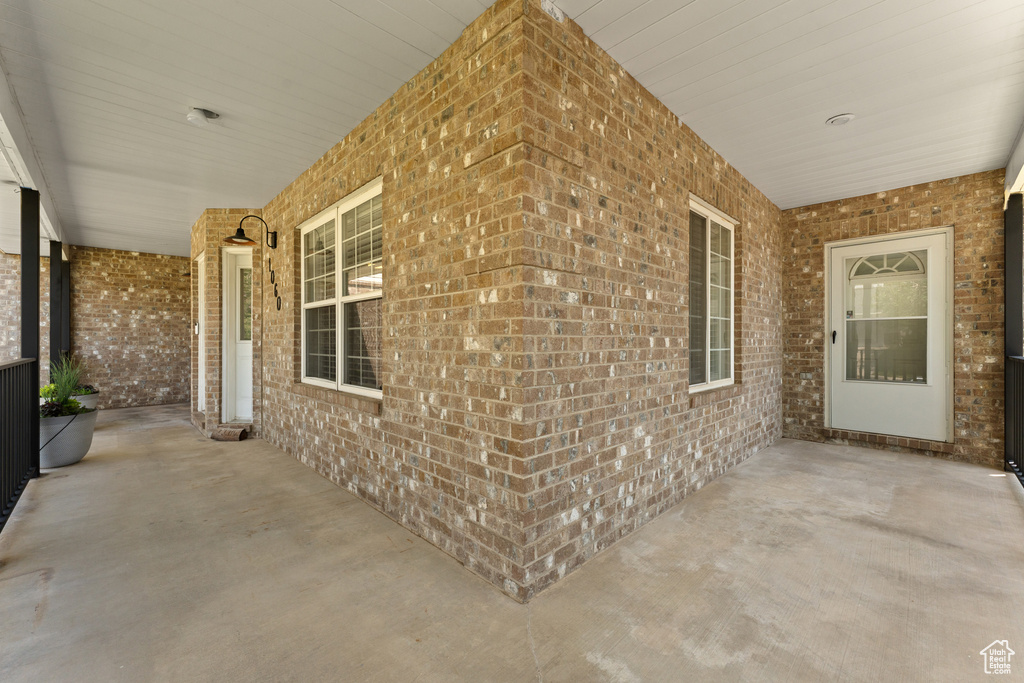 View of covered porch