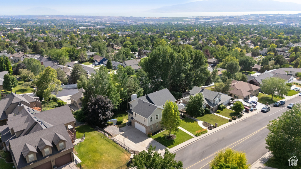 Aerial perspective of suburban area