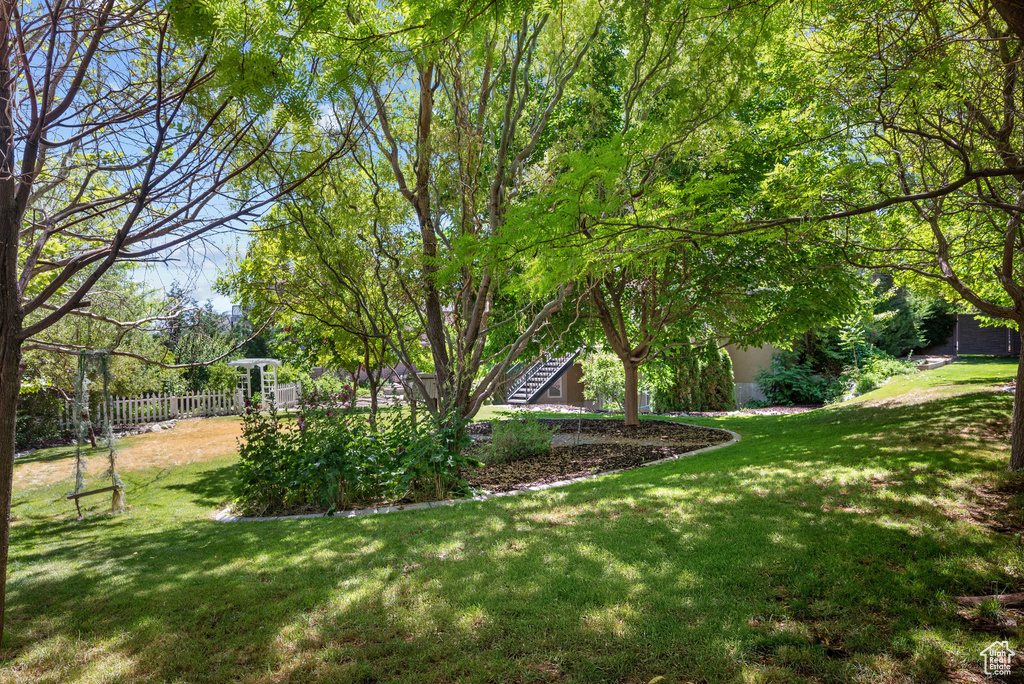 View of yard with stairway