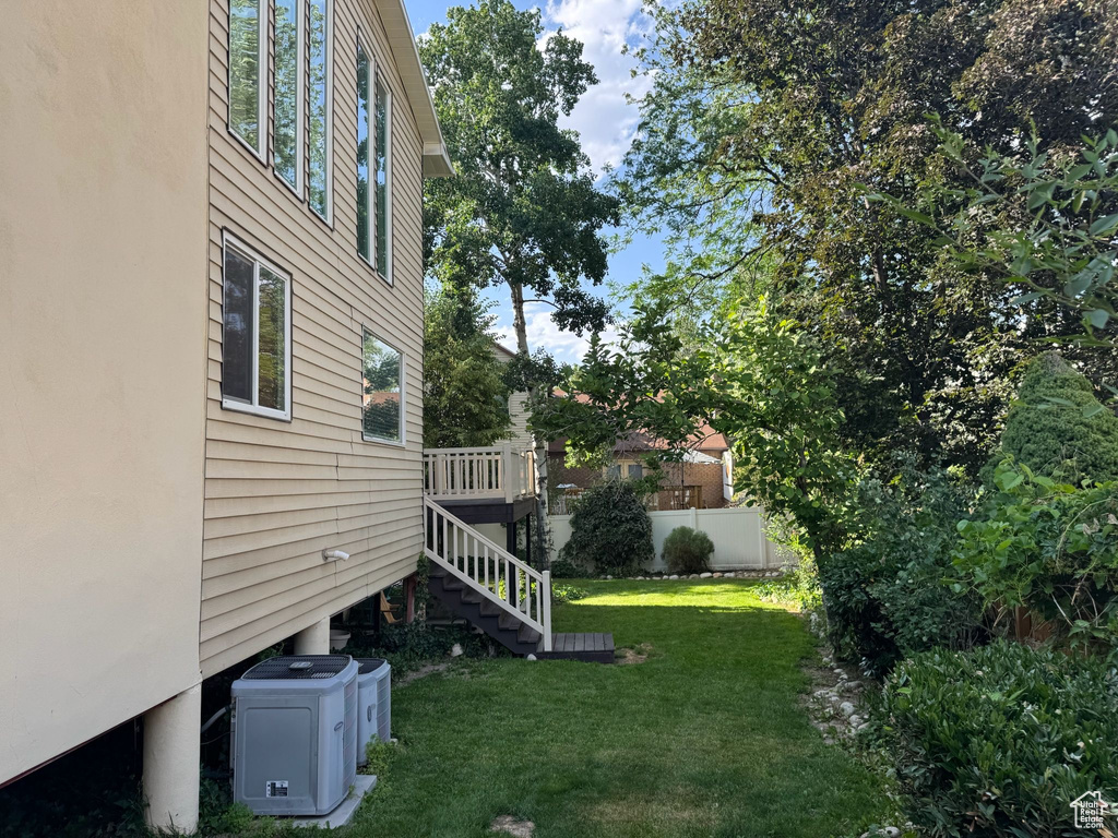 View of yard with stairs