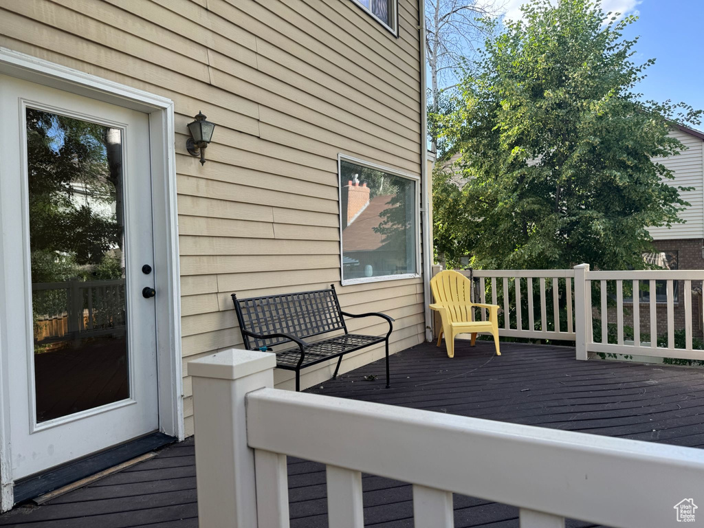 View of wooden deck