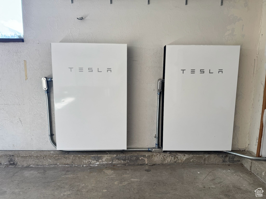 Detailed view of wall-mounted power storage
