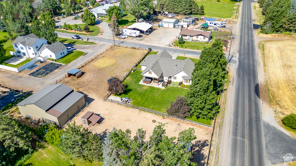 Aerial view of residential area