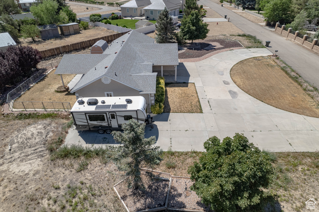 View from above of property