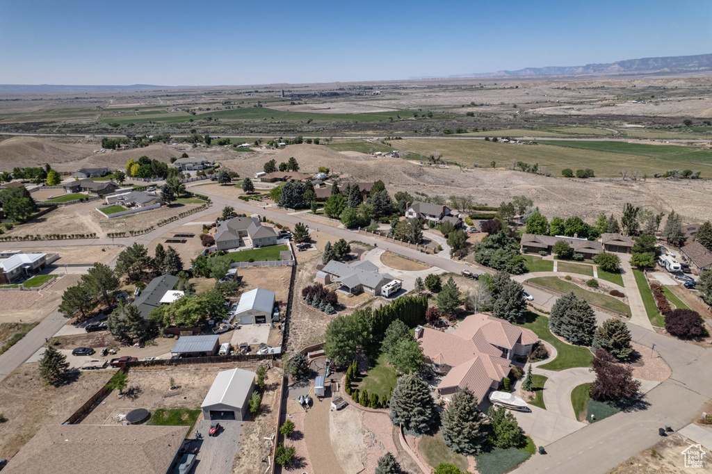 Aerial perspective of suburban area