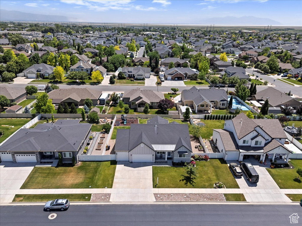 Aerial view of residential area