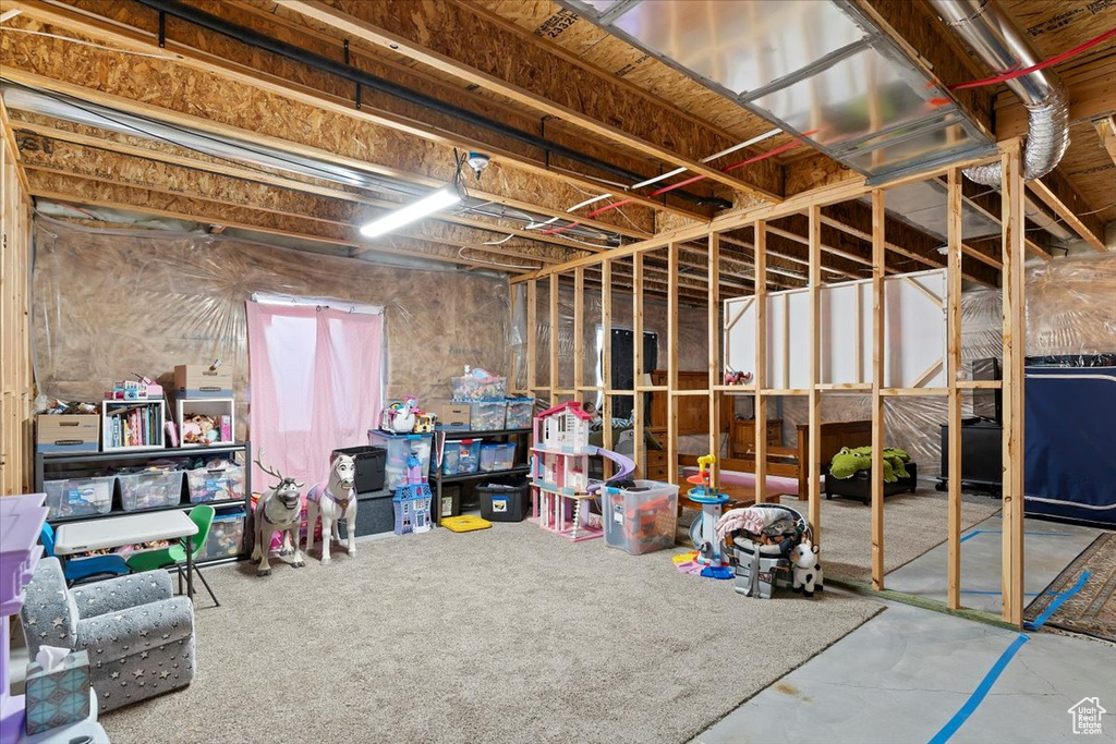 View of unfinished basement