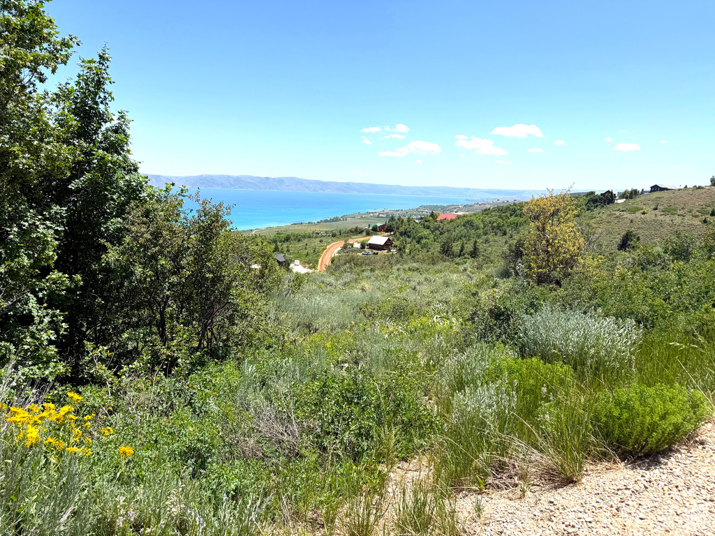 Mountain view with a large body of water