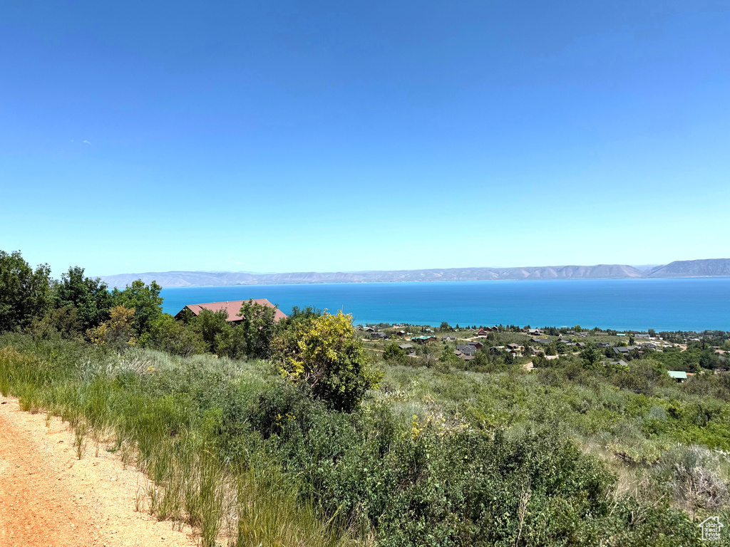 Water view featuring mountains