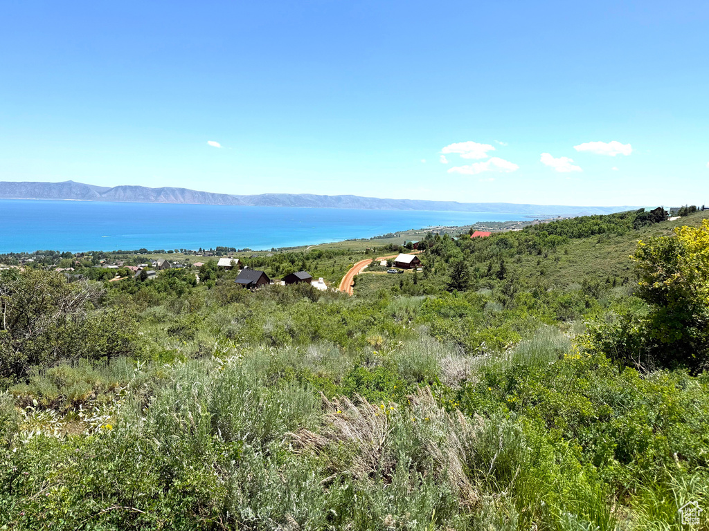 Water view featuring mountains