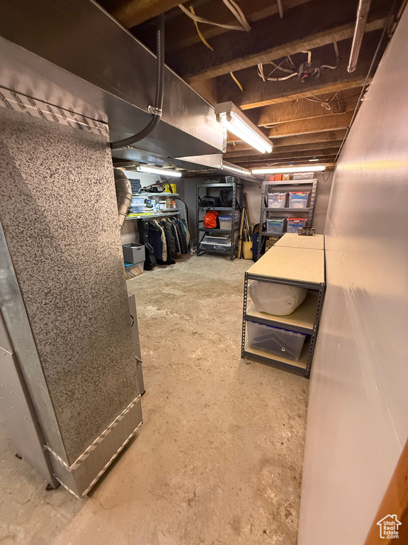 View of unfinished basement