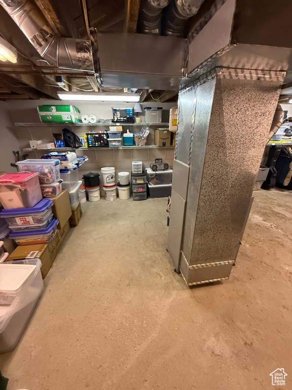 View of unfinished basement