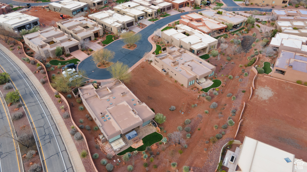 Aerial view of residential area