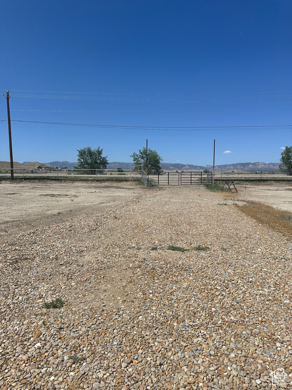 View of yard with a mountain view