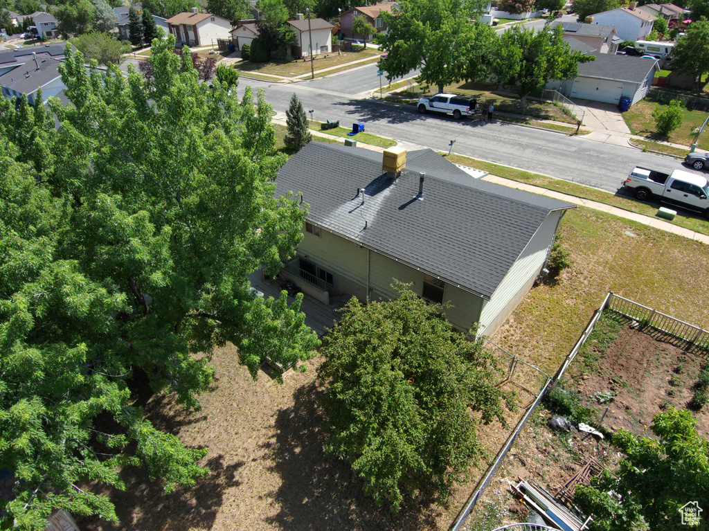 Aerial perspective of suburban area