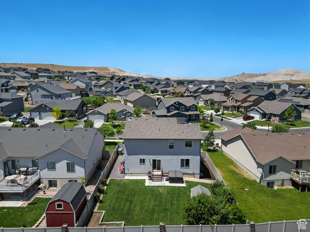 Aerial view of residential area