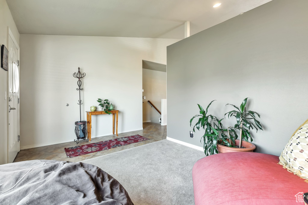 Bedroom with carpet floors and recessed lighting