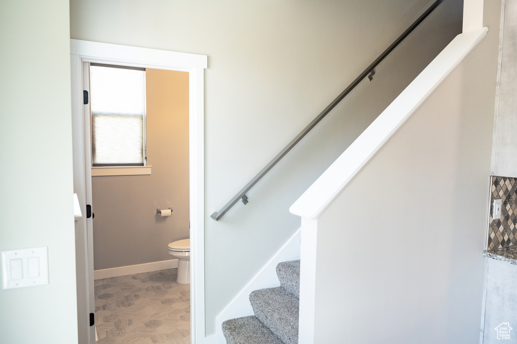 Stairs with baseboards