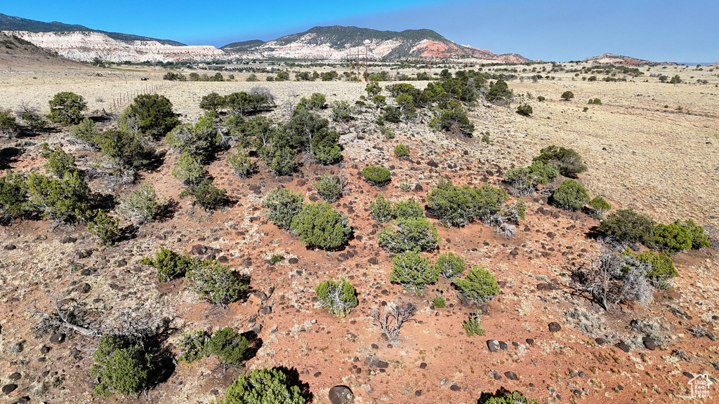 View of mountain background with a desert landscape