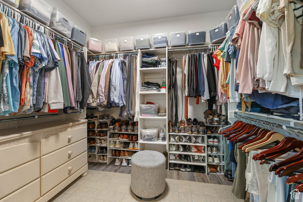 Spacious closet with wood finished floors