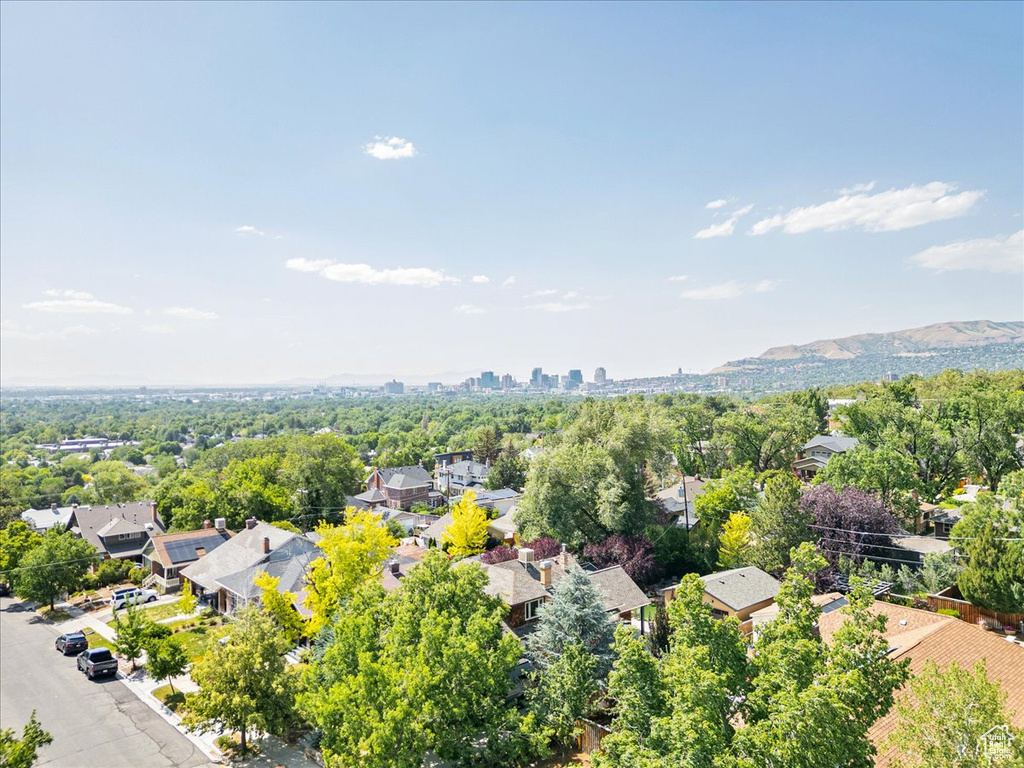 Aerial perspective of suburban area
