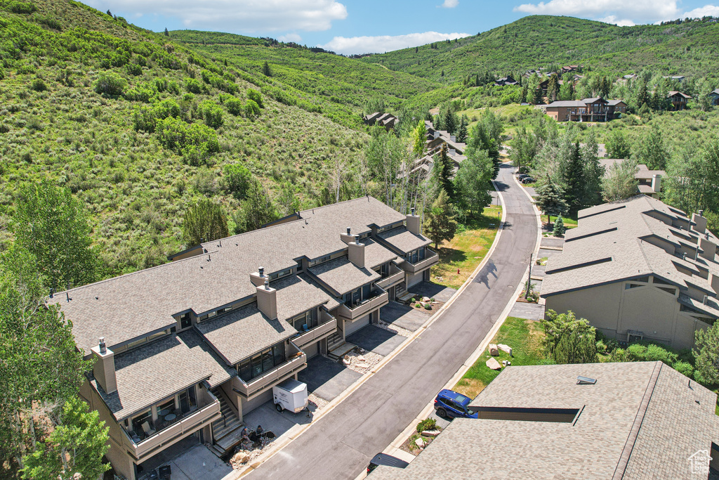 Aerial view of a mountainous background