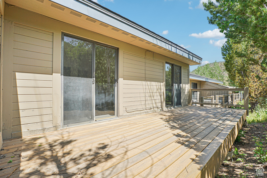 View of wooden deck