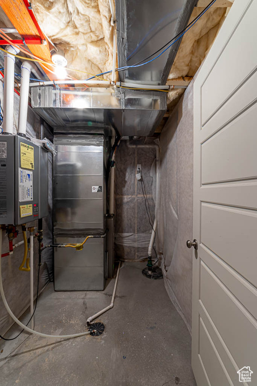 Unfinished below grade area with water heater
