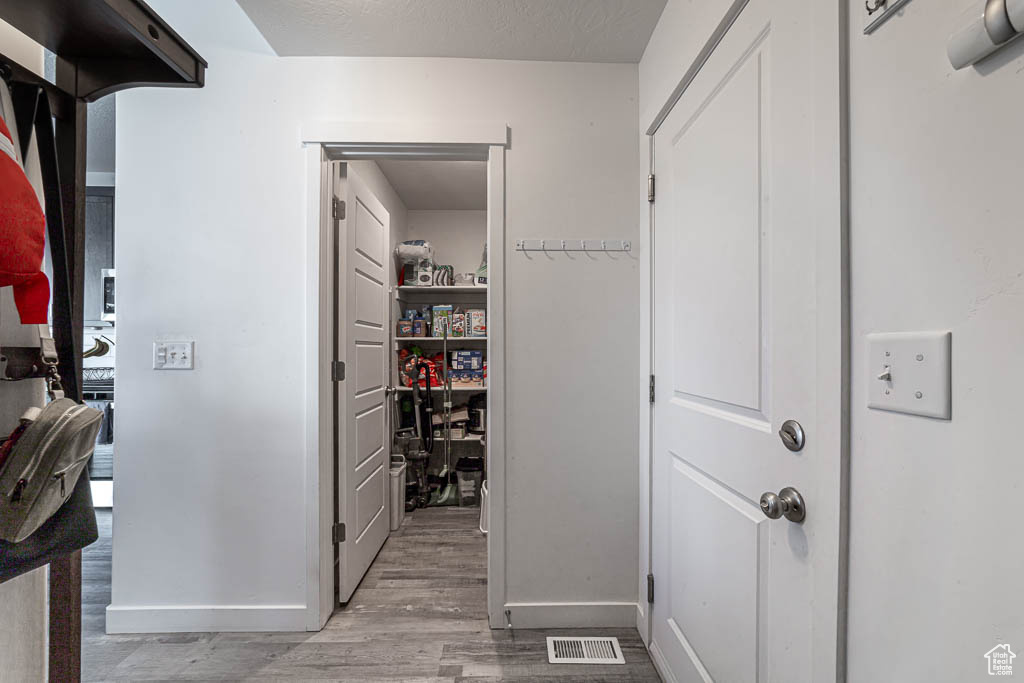 Spacious closet with wood finished floors