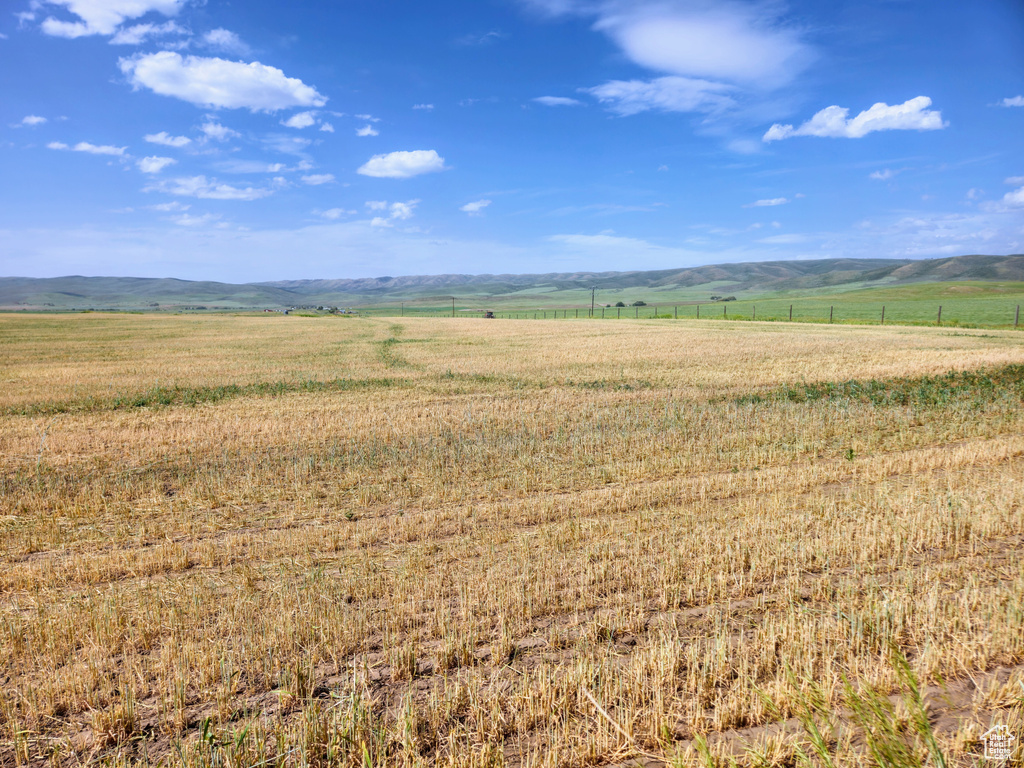 View of mountain background featuring rural landscape