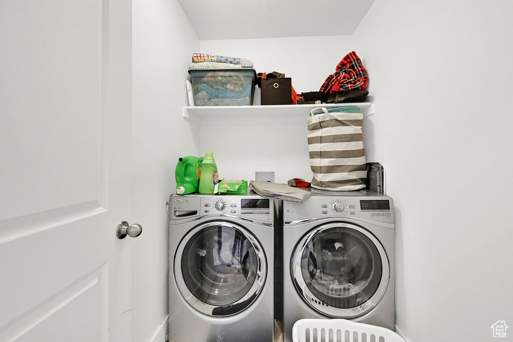Washroom with separate washer and dryer