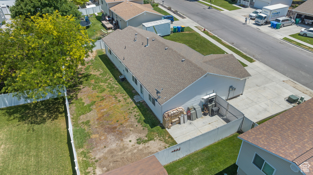 Aerial perspective of suburban area