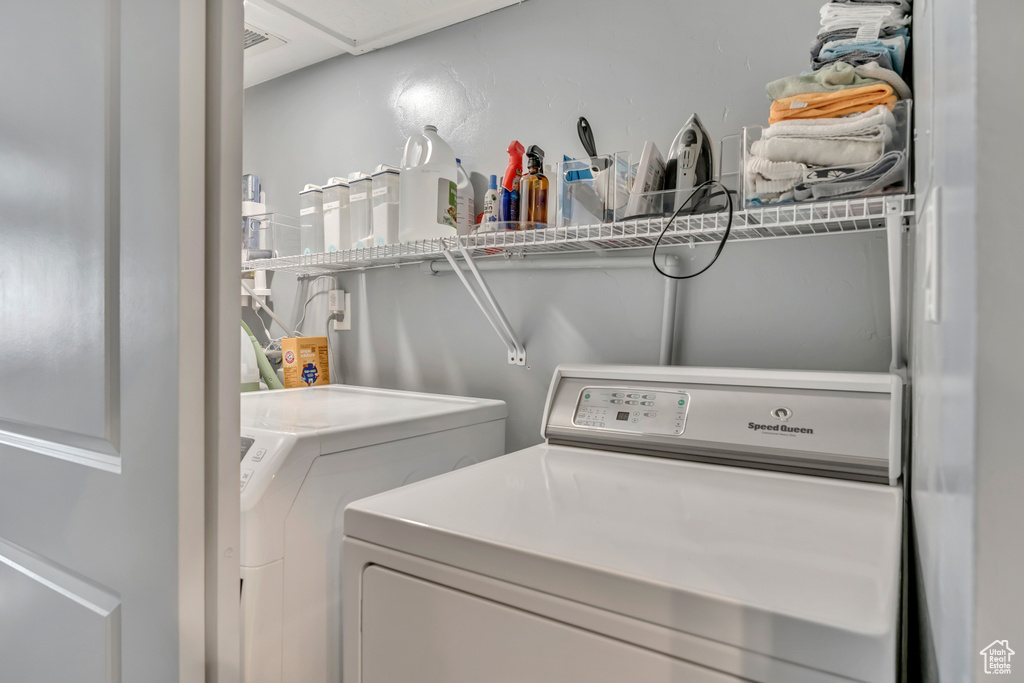 Laundry area with separate washer and dryer