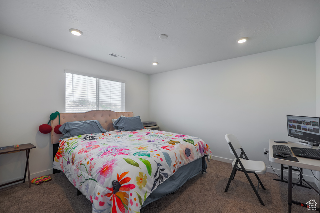 Bedroom with carpet and recessed lighting