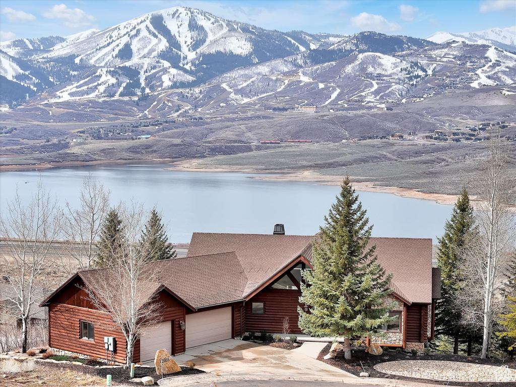 Mountain view with a nearby body of water