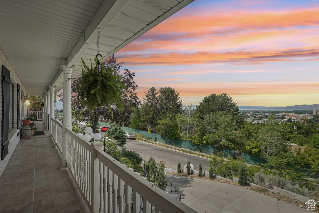 View of covered porch