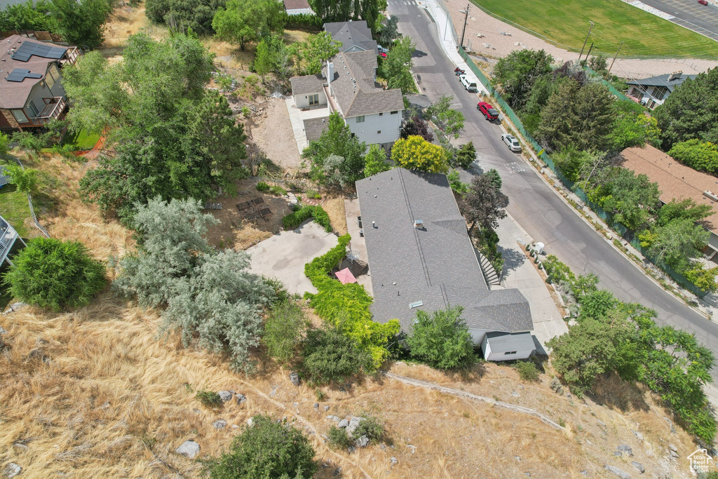 Aerial perspective of suburban area