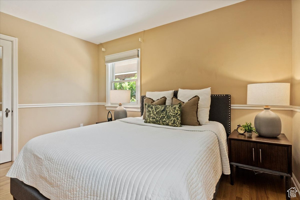 Bedroom featuring wood finished floors