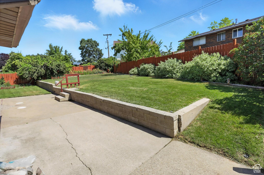 View of yard with a patio