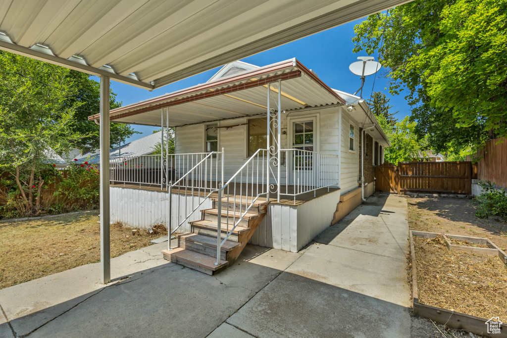 View of front of home featuring covered porch