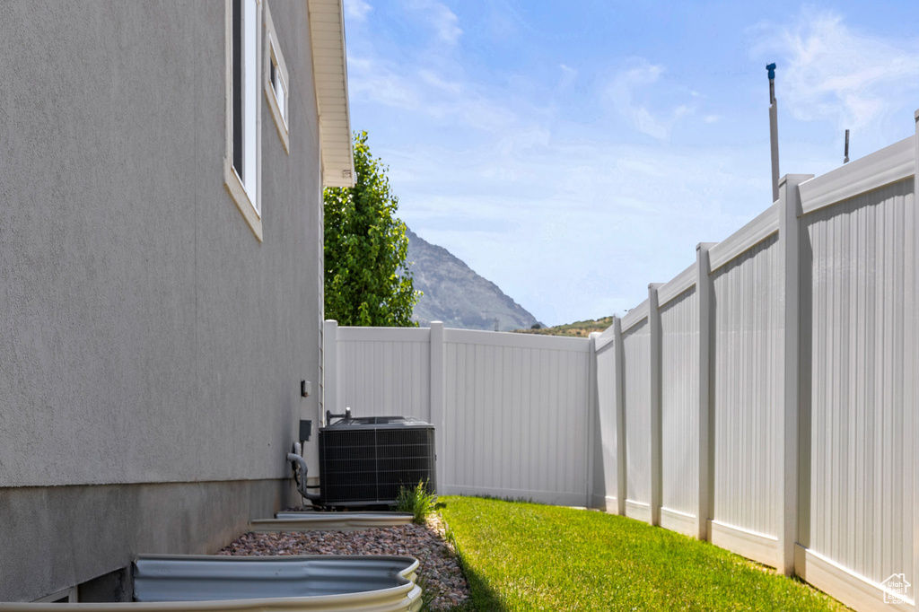 View of yard with a mountain view