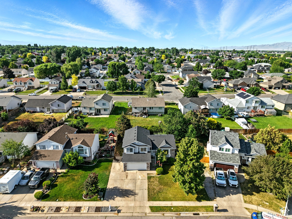 Aerial view of residential area
