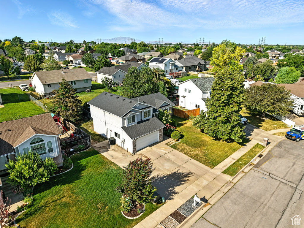 Aerial view of residential area