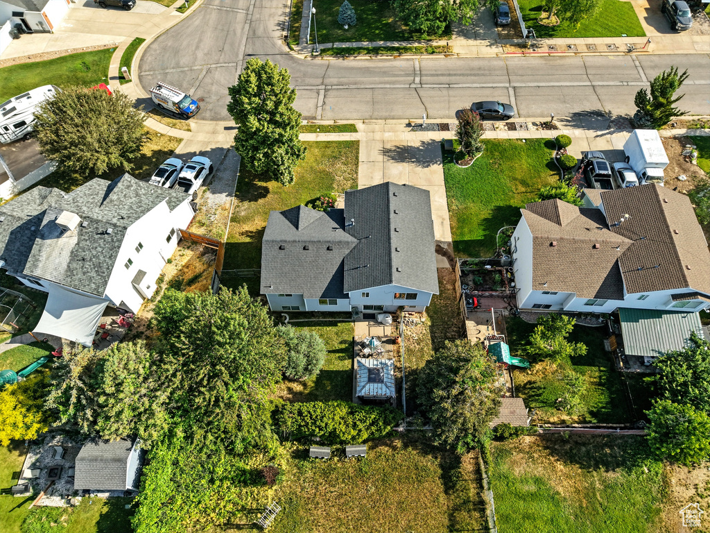 Aerial perspective of suburban area