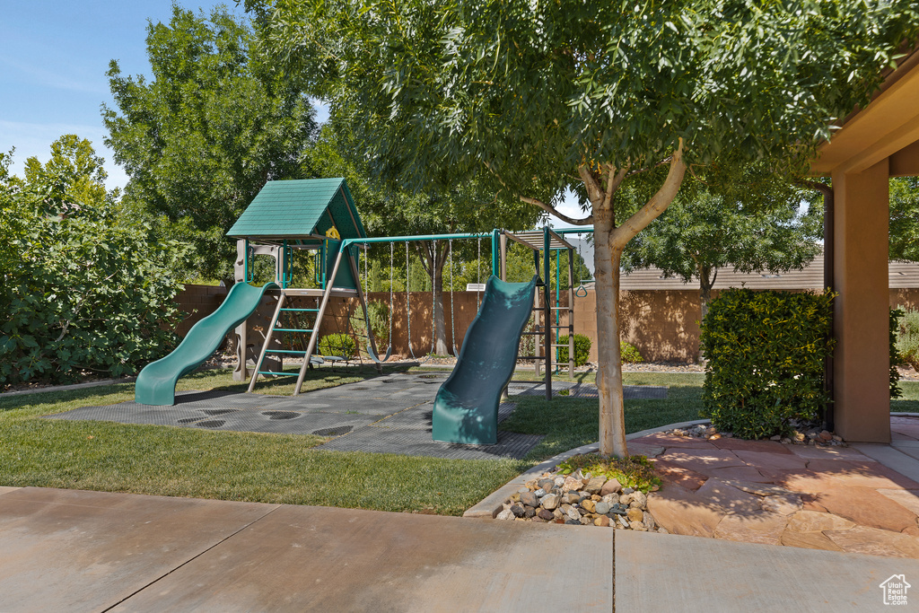 View of community jungle gym