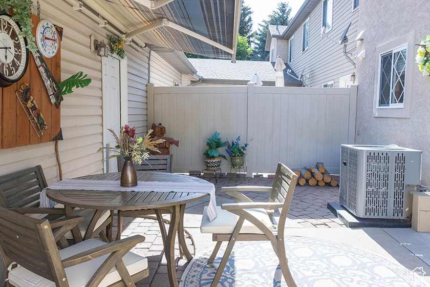 View of patio with outdoor dining space