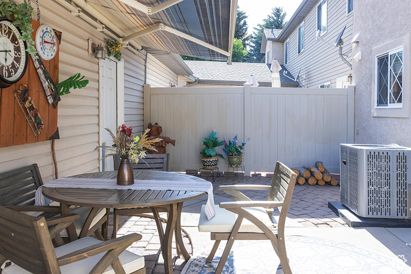View of patio with outdoor dining space