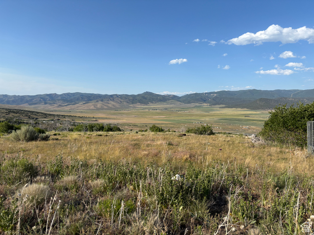 View of mountain background with rural landscape