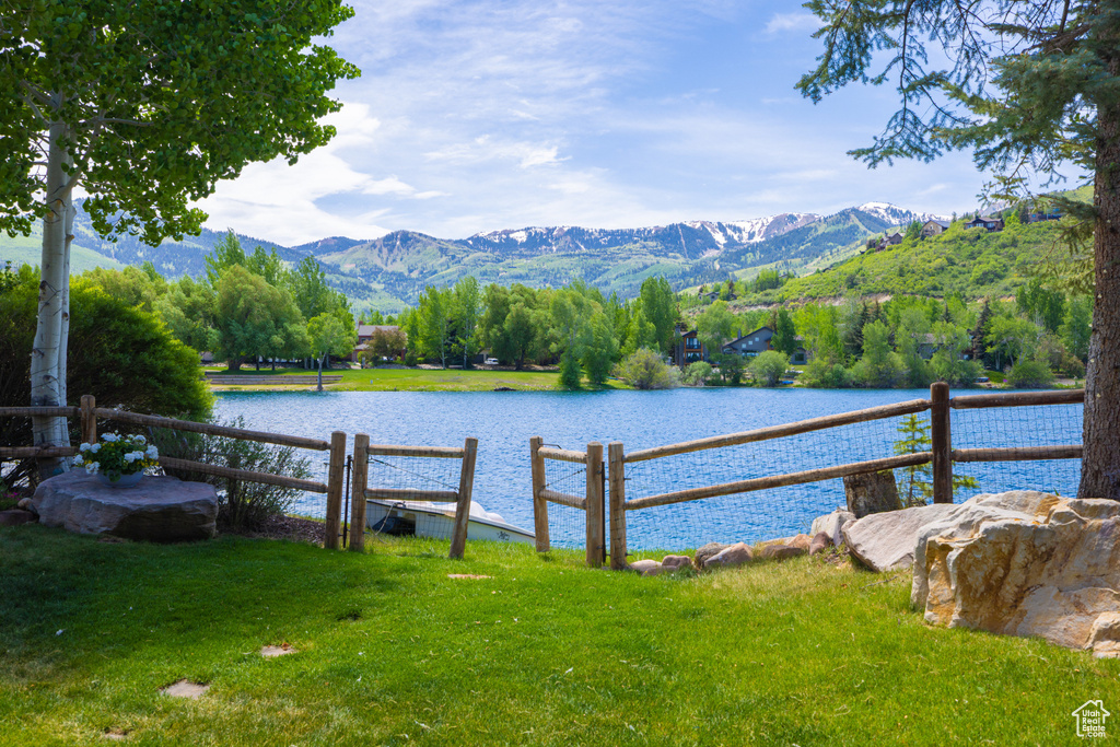 Water view featuring a mountain backdrop
