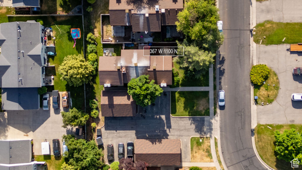Aerial view of residential area